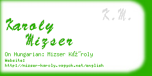 karoly mizser business card
